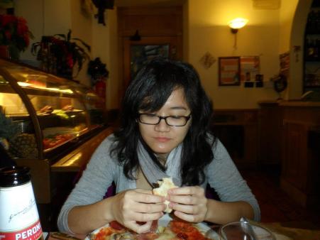 -My not-so-happy face eating pizza :)-